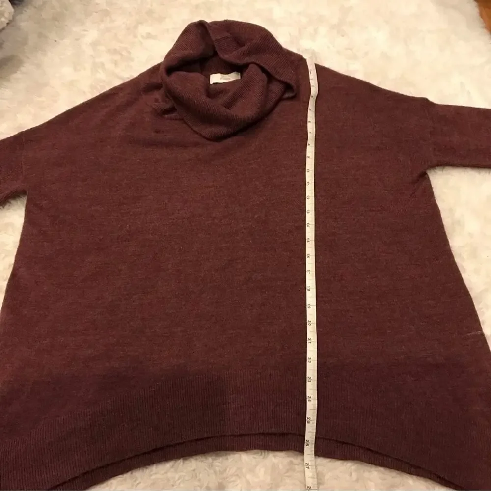 Braeve short sleeved cowl neck oversized sweater with slits on sides size medium